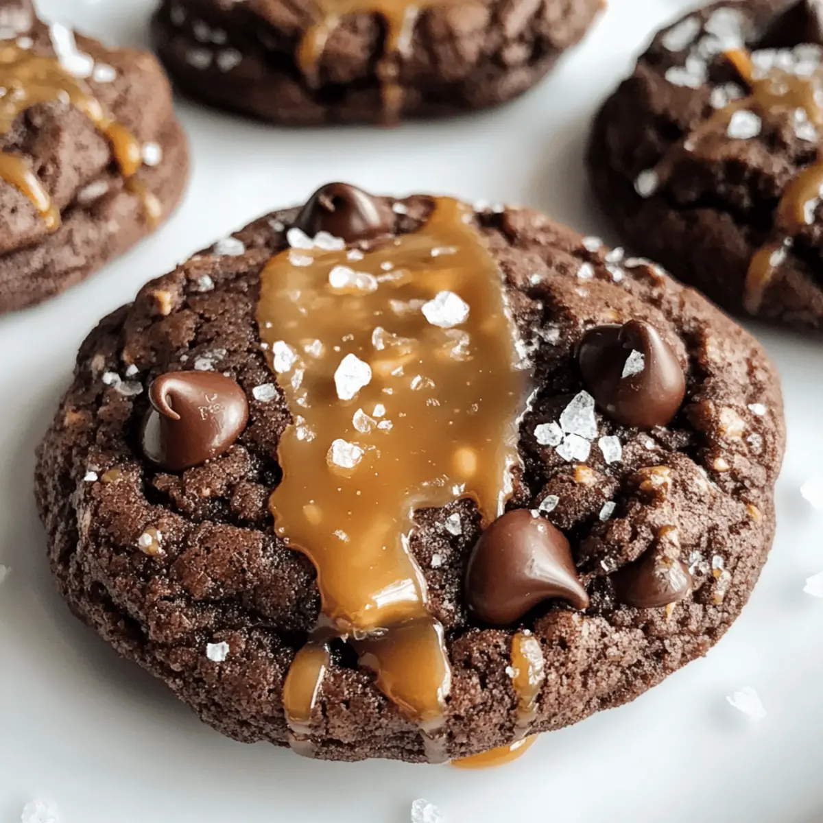 Doppelte Schokolade Salzkaramell Kekse für Naschkatzen