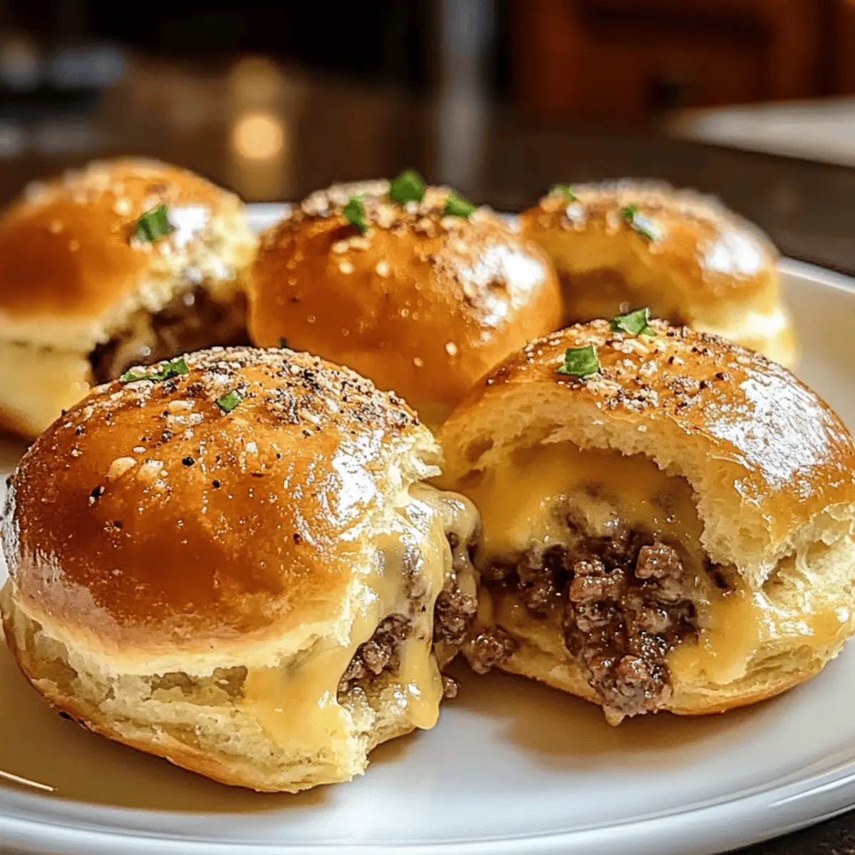 Knoblauch Parmesan Cheeseburger Bomben genießen!
