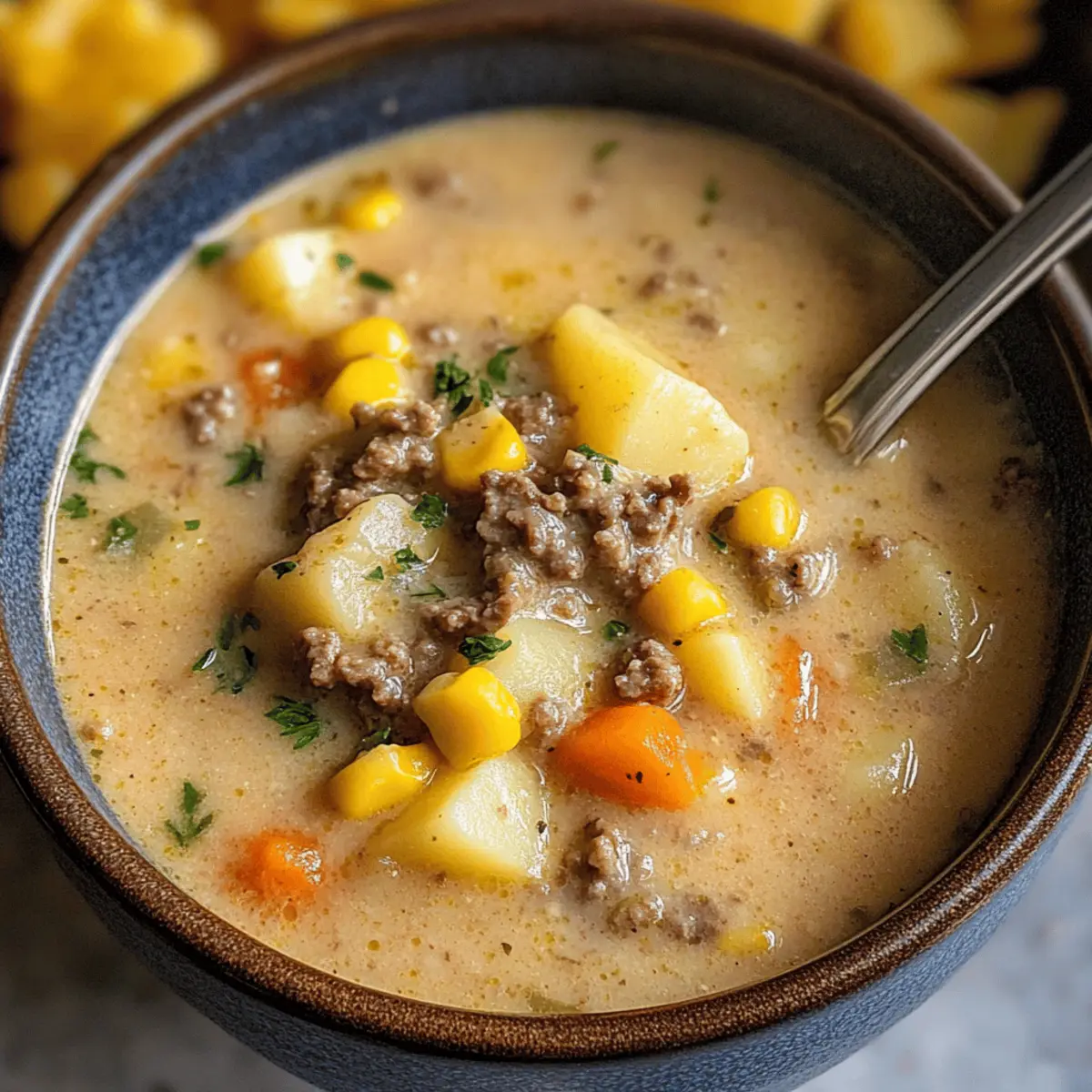 Käse-Rindfleisch- und Kartoffelsuppe für die Seele