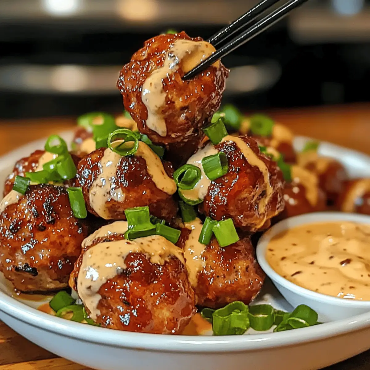 Zarte Koreanische BBQ-Fleischbällchen mit Dip