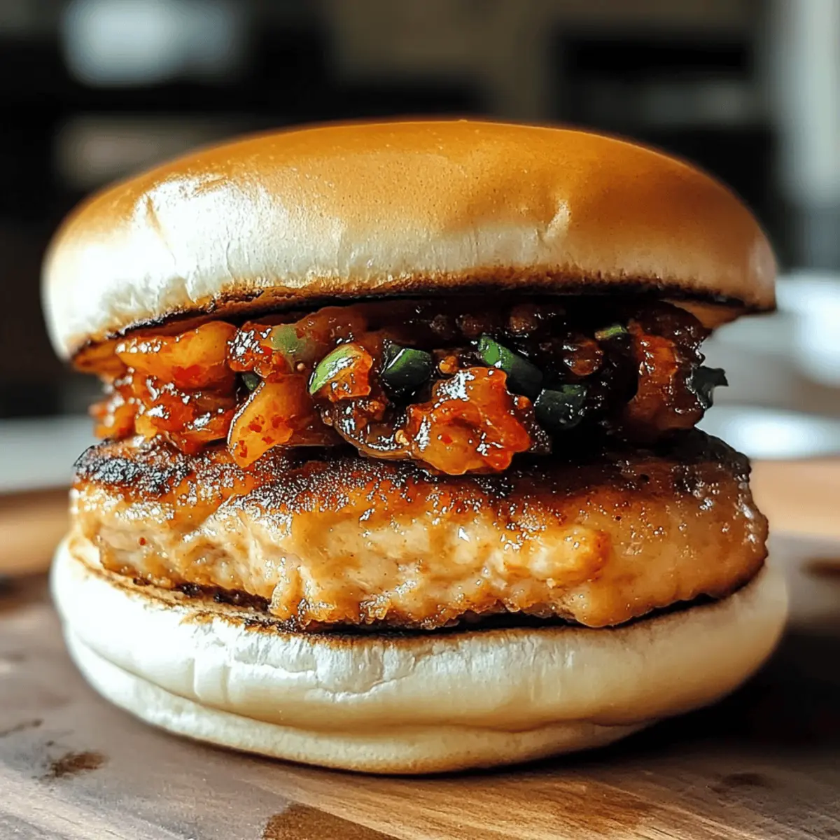Gochujang-Hühnchenburger mit Kimchi-Marmelade genießen