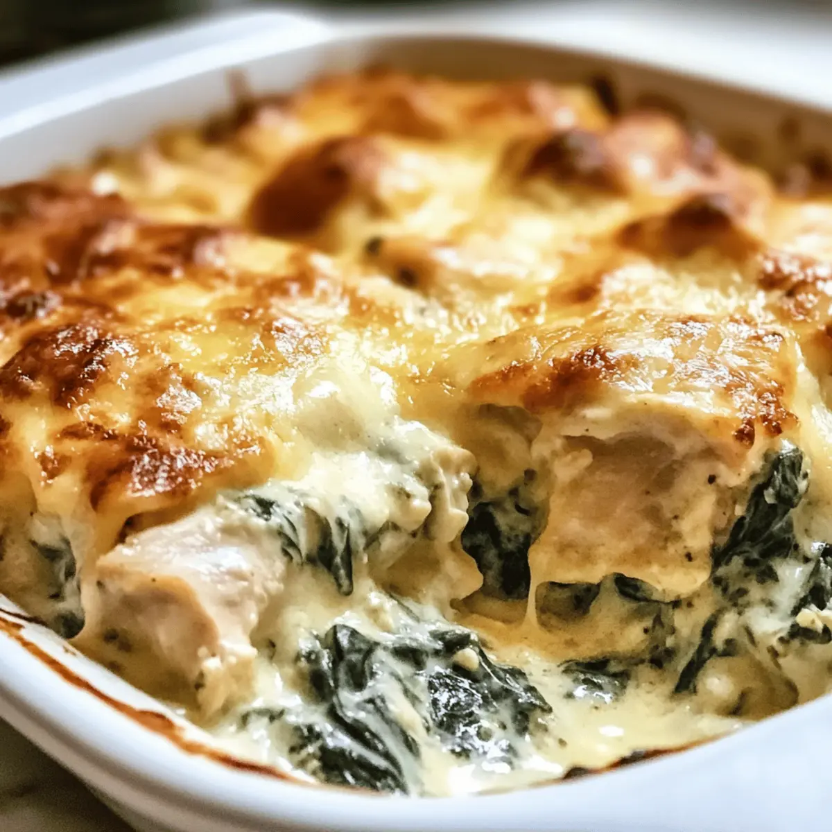 Hühnchen und Spinatauflauf mit Frischkäse für jeden Tag