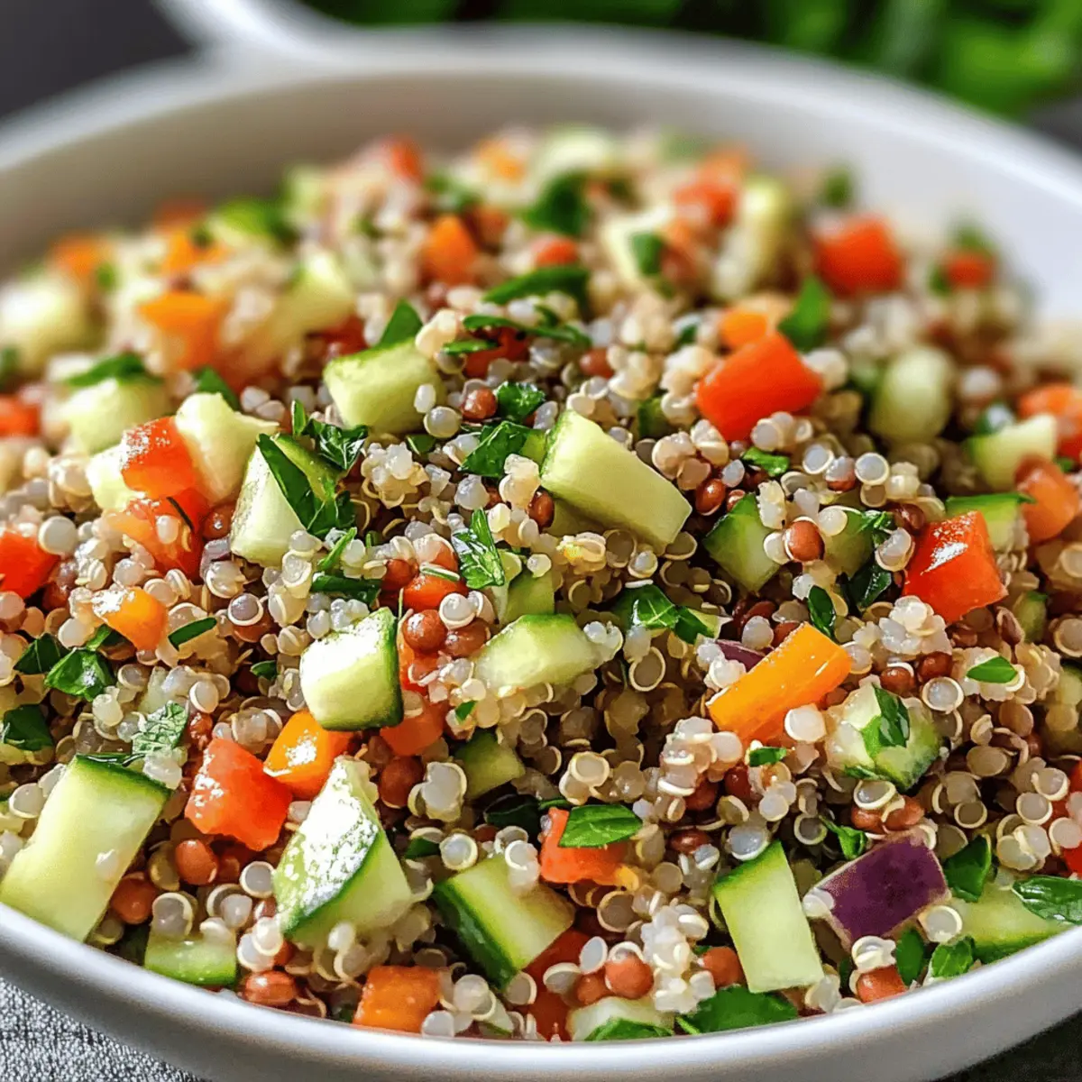 Heller Linsen- und Quinoa-Salat für frische Momente
