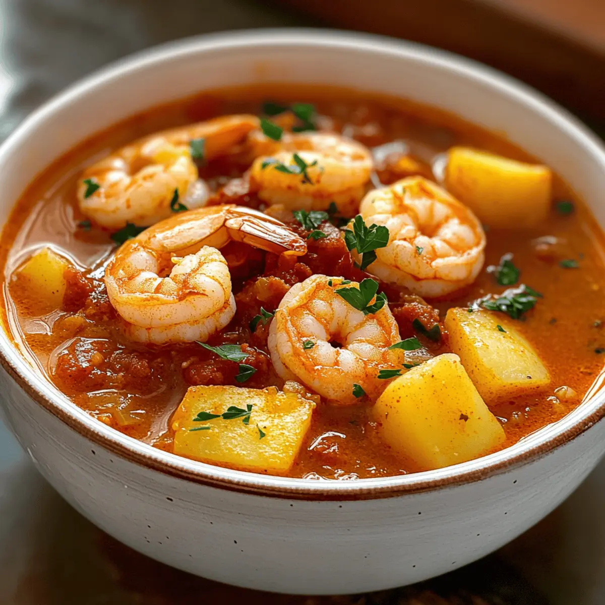 Würzige Garnelen- und Chorizo-Cremesuppe entdecken