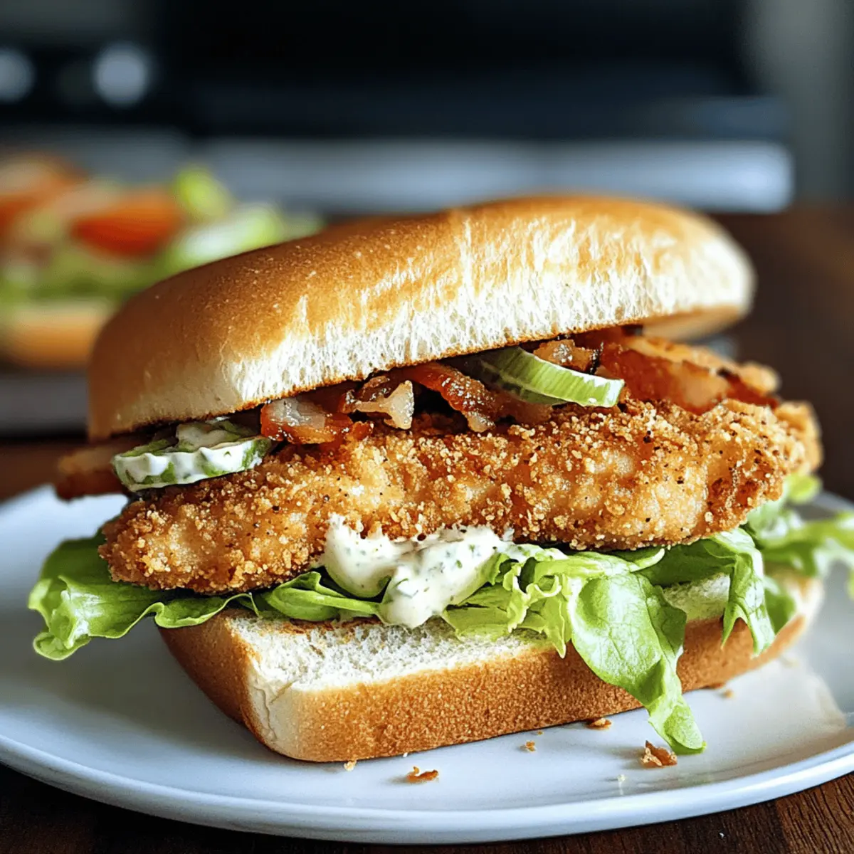 Crispy Chicken Caesar Sandwich für ein schnelles Vergnügen