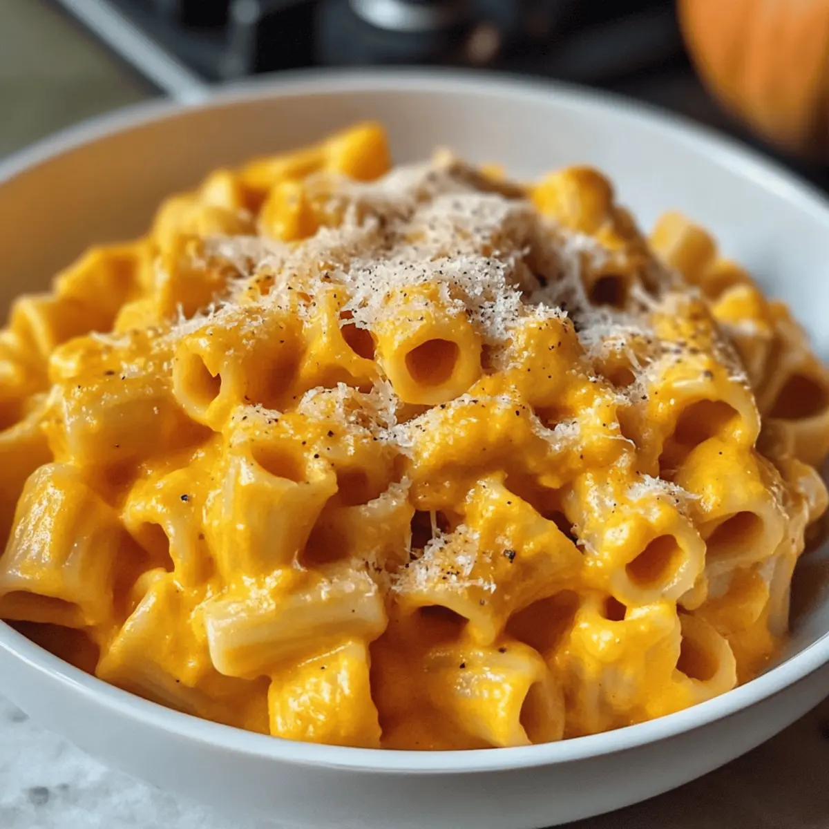 Kürbis Pasta mit Parmesan - Einfach und Cremig