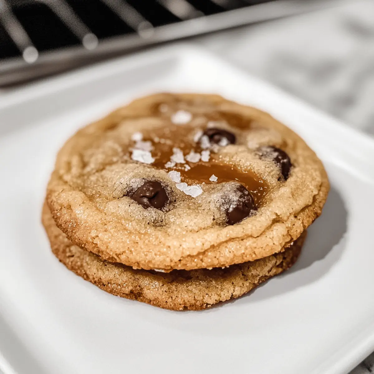 Zähflüssige gesalzene Karamell-Schokoladenkekse