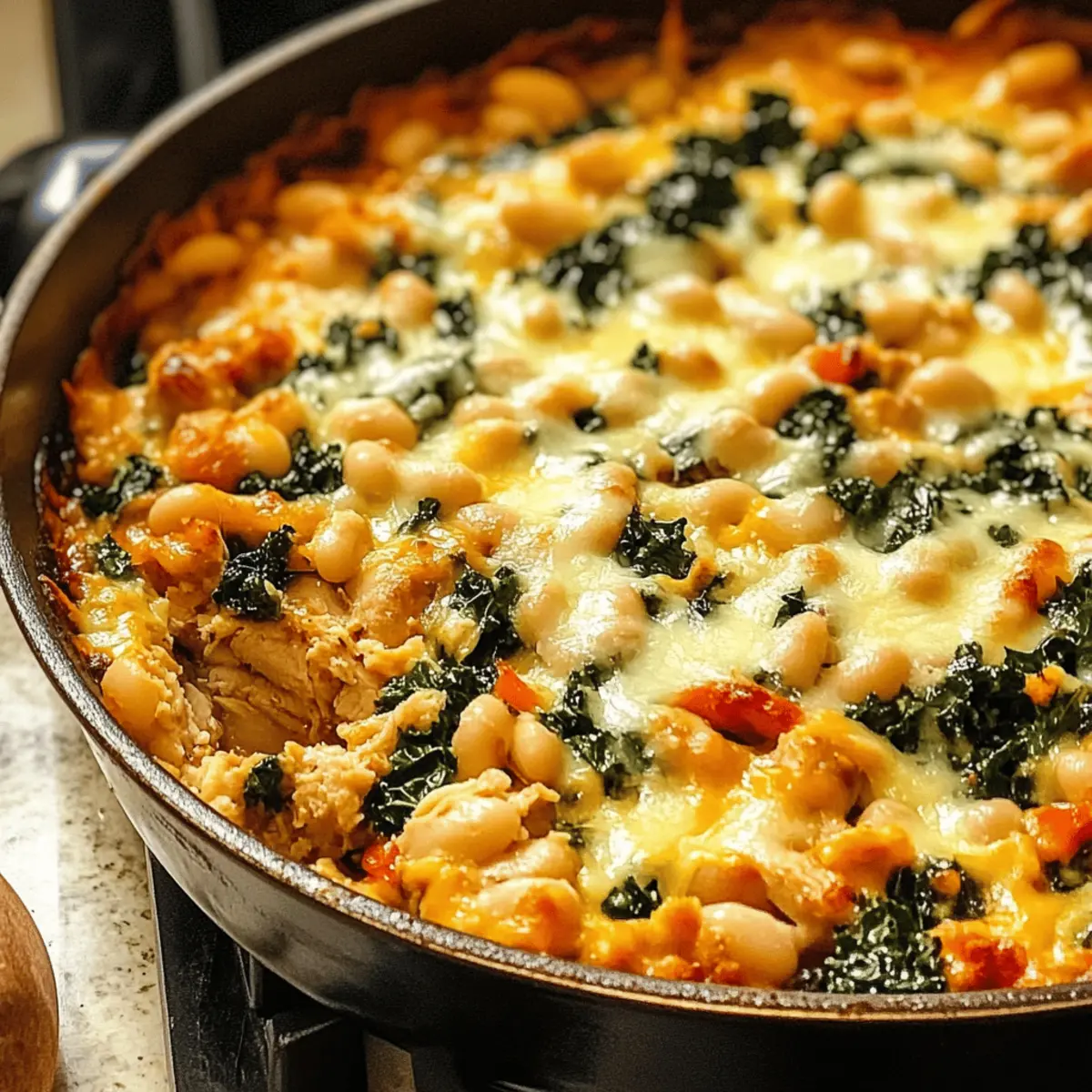 Ein-Pfanne-Weißwein-Hühnchen-Wurst-Bohnen-Auflauf