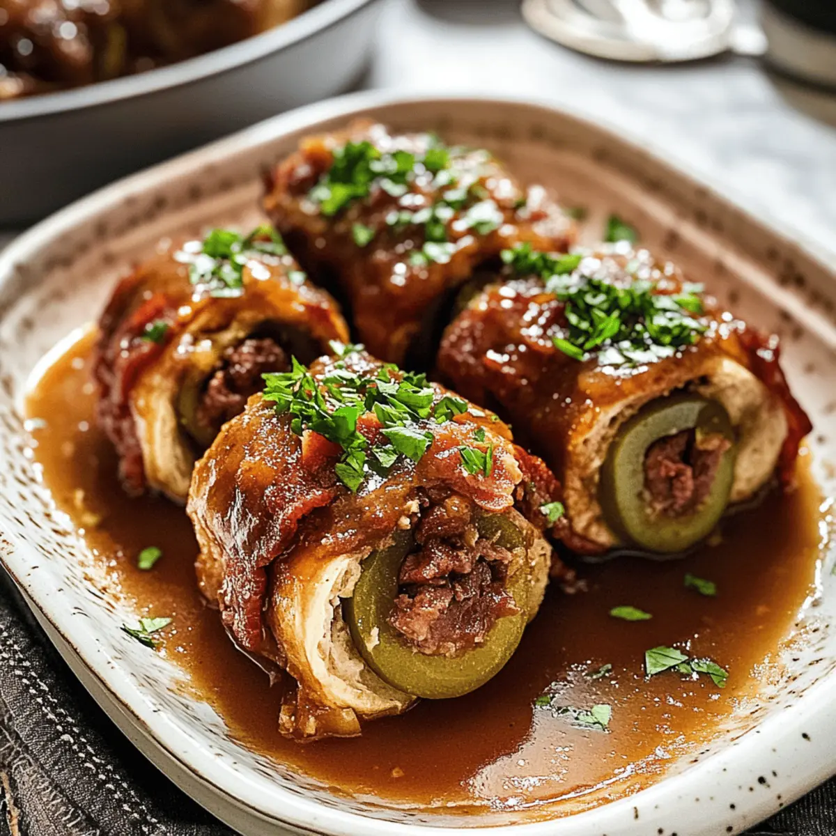 Rinderrouladen mit reichhaltiger Soße genießen