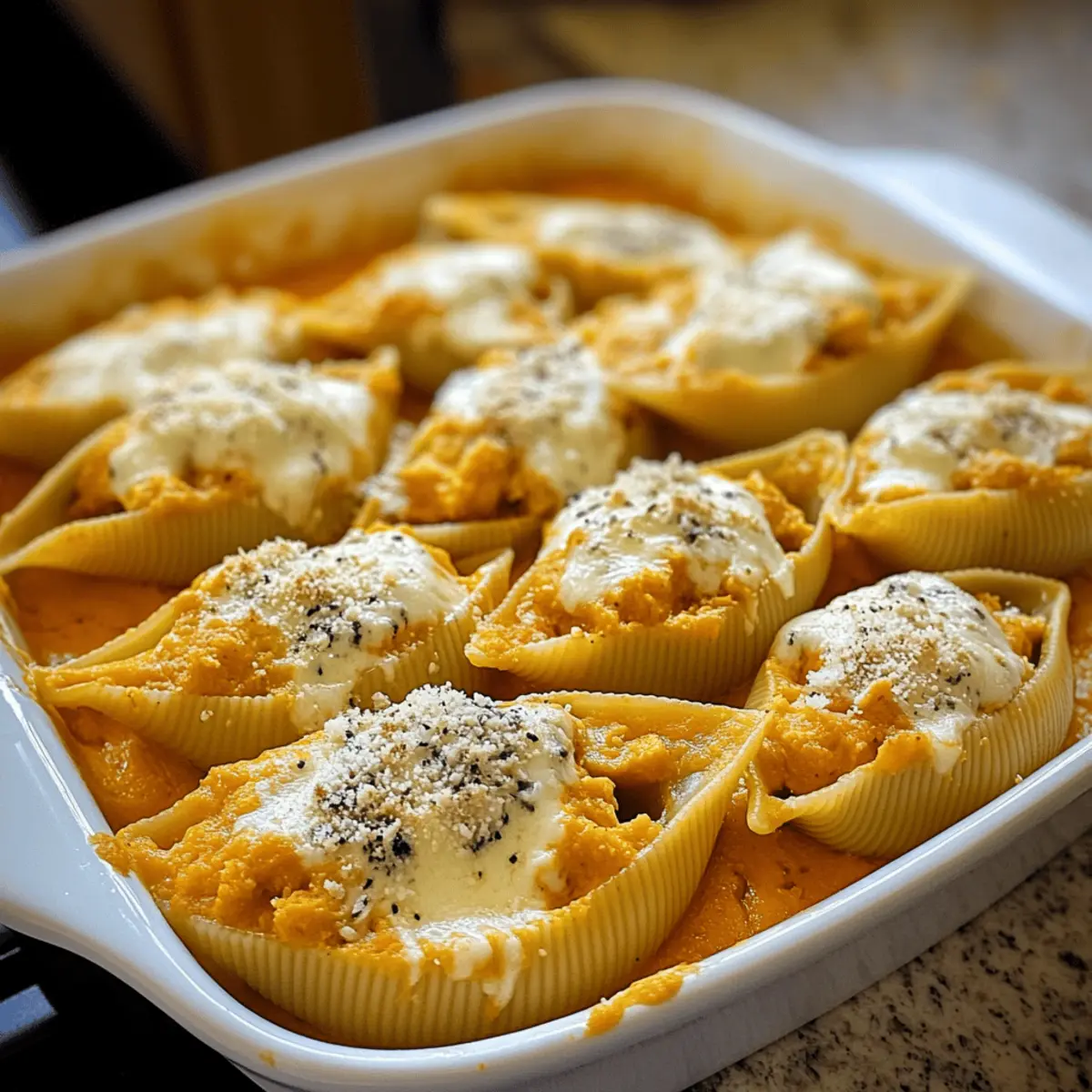 Cremige Kürbis-Ricotta gefüllte Muscheln für den Herbst