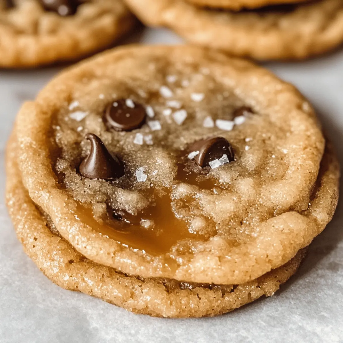Kauweiche gesalzene Karamell-Schokoladenkekse