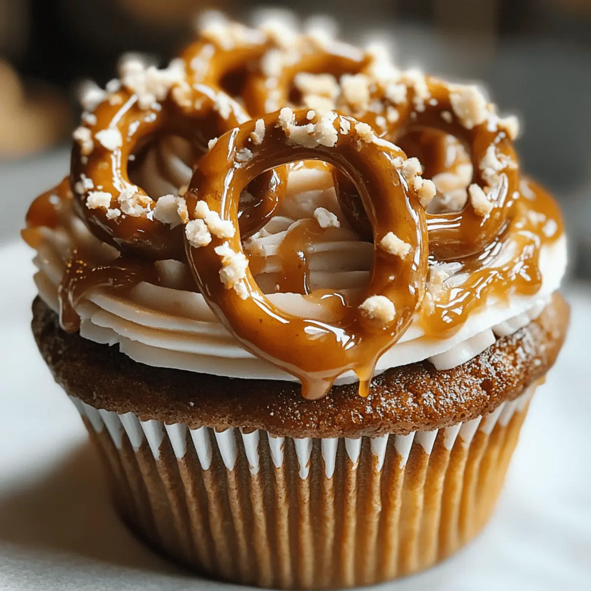 Gesalzene Karamellbrezelcupcakes für den perfekten Genuss