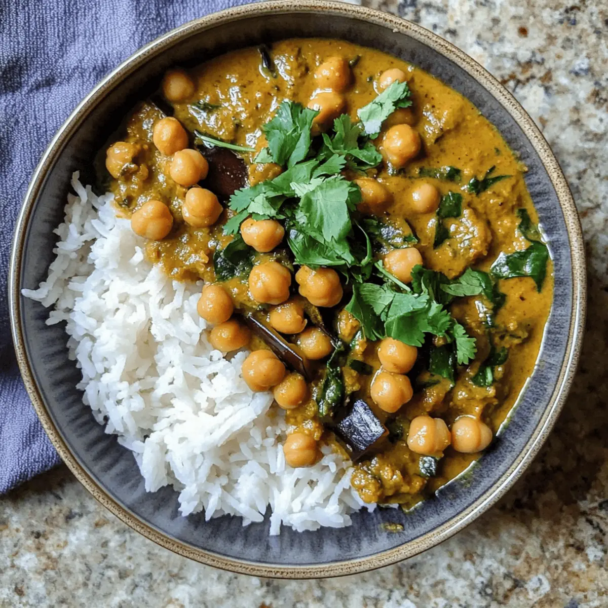 Kichererbsen-Curry-Aubergine ganz einfach zubereiten