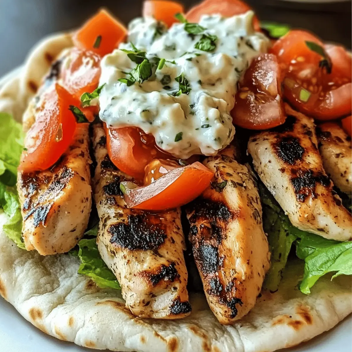 Griechisches Hähnchen Gyros mit Tzatziki Traum