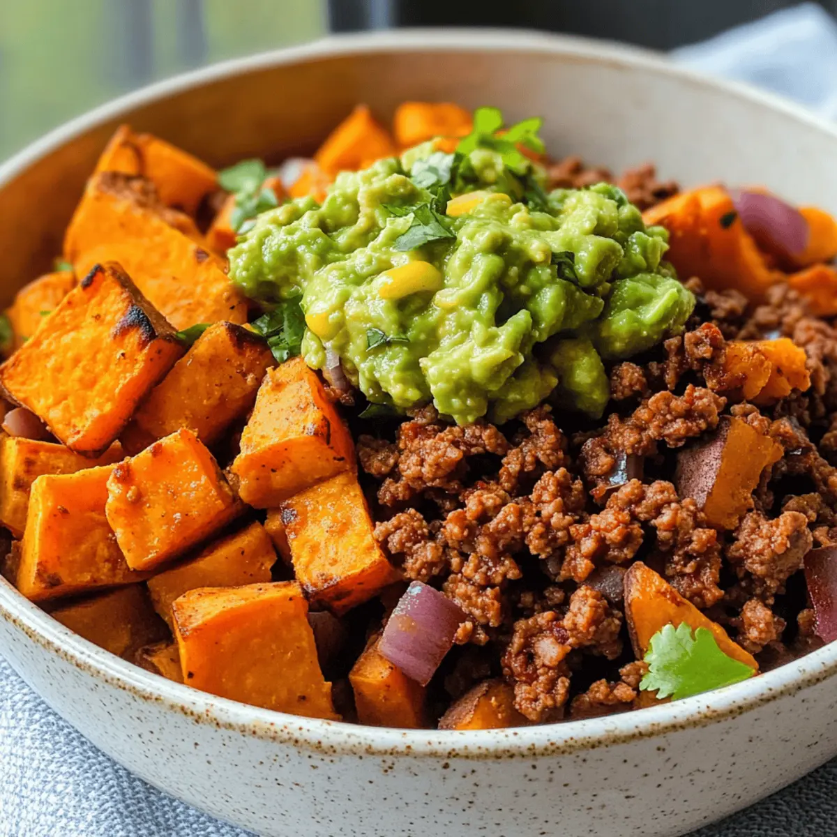 Süßkartoffel Burrito Schüssel für gesunde Genießer