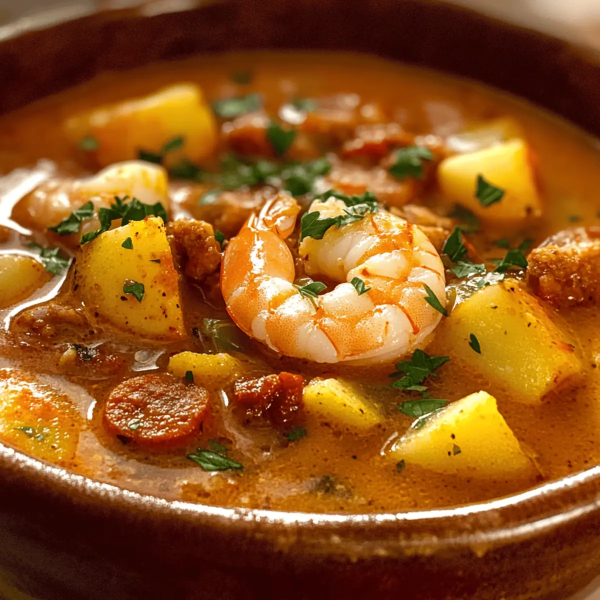 Würzige Garnelen- und Chorizo-Chowder mit Kokosnuss