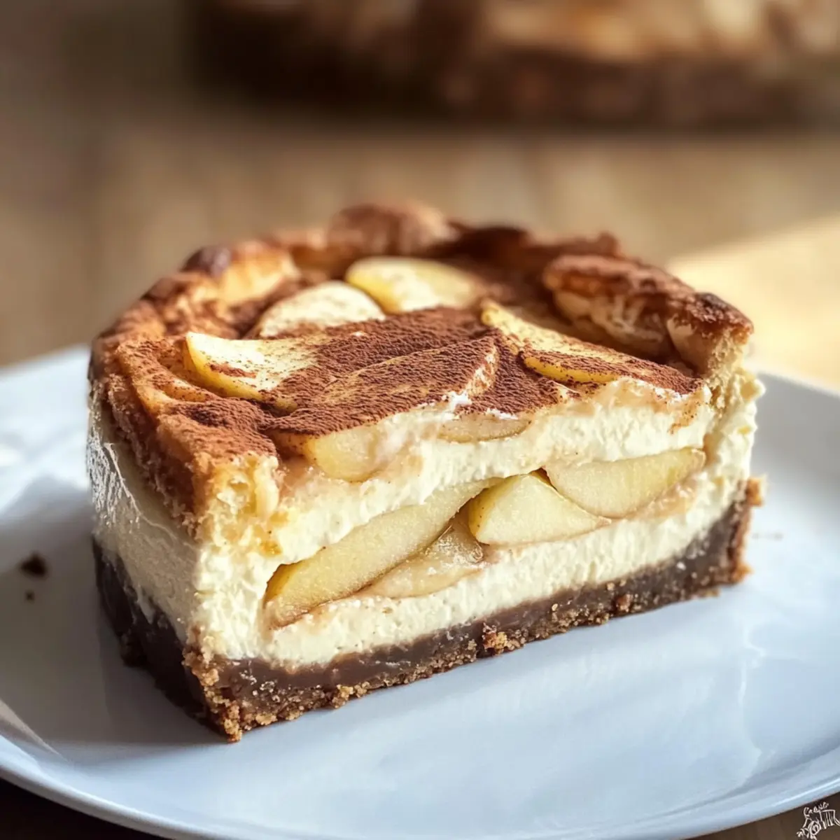 Apfel-Zimt-Käsekuchen mit Spekulatiusboden