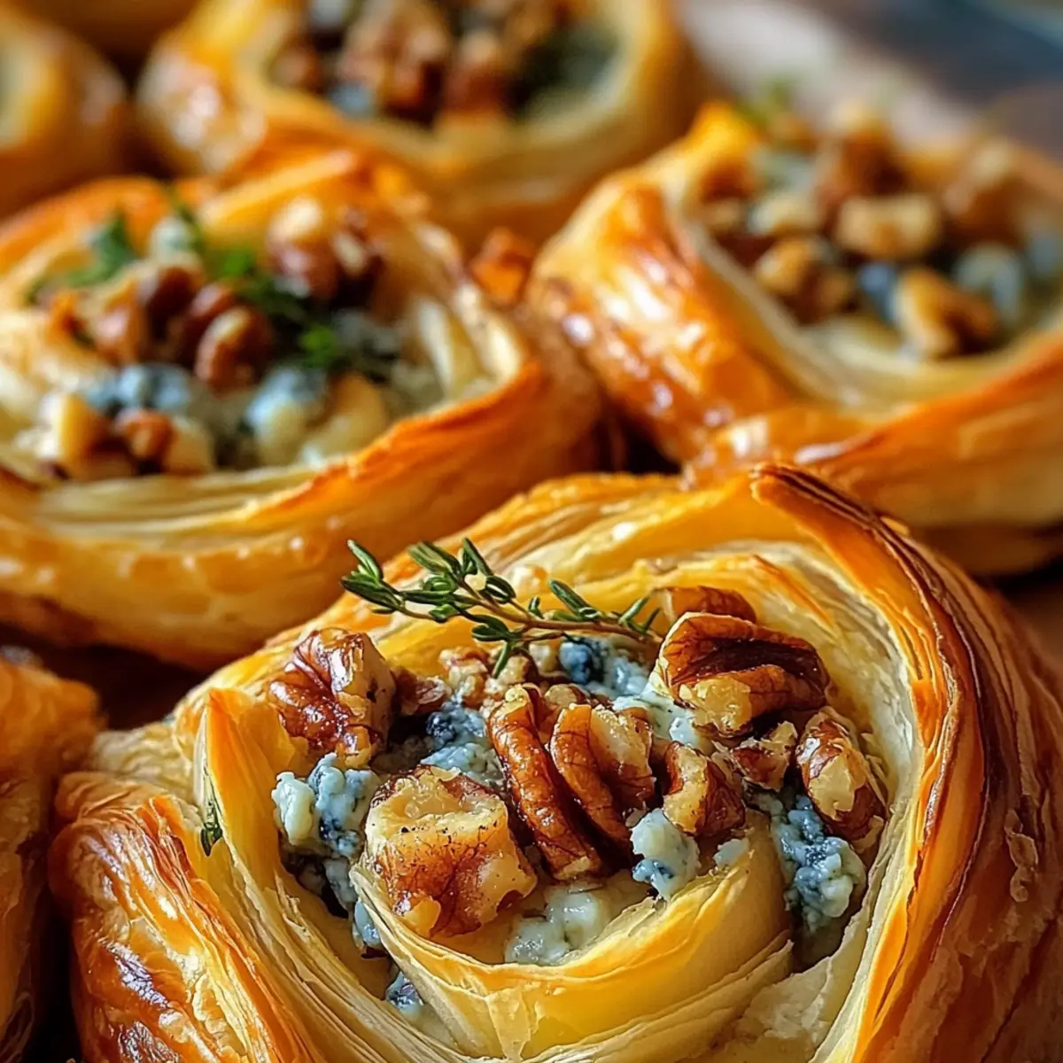 Blauschimmelkäse Zupf-Puff-Pastry mit Walnüssen