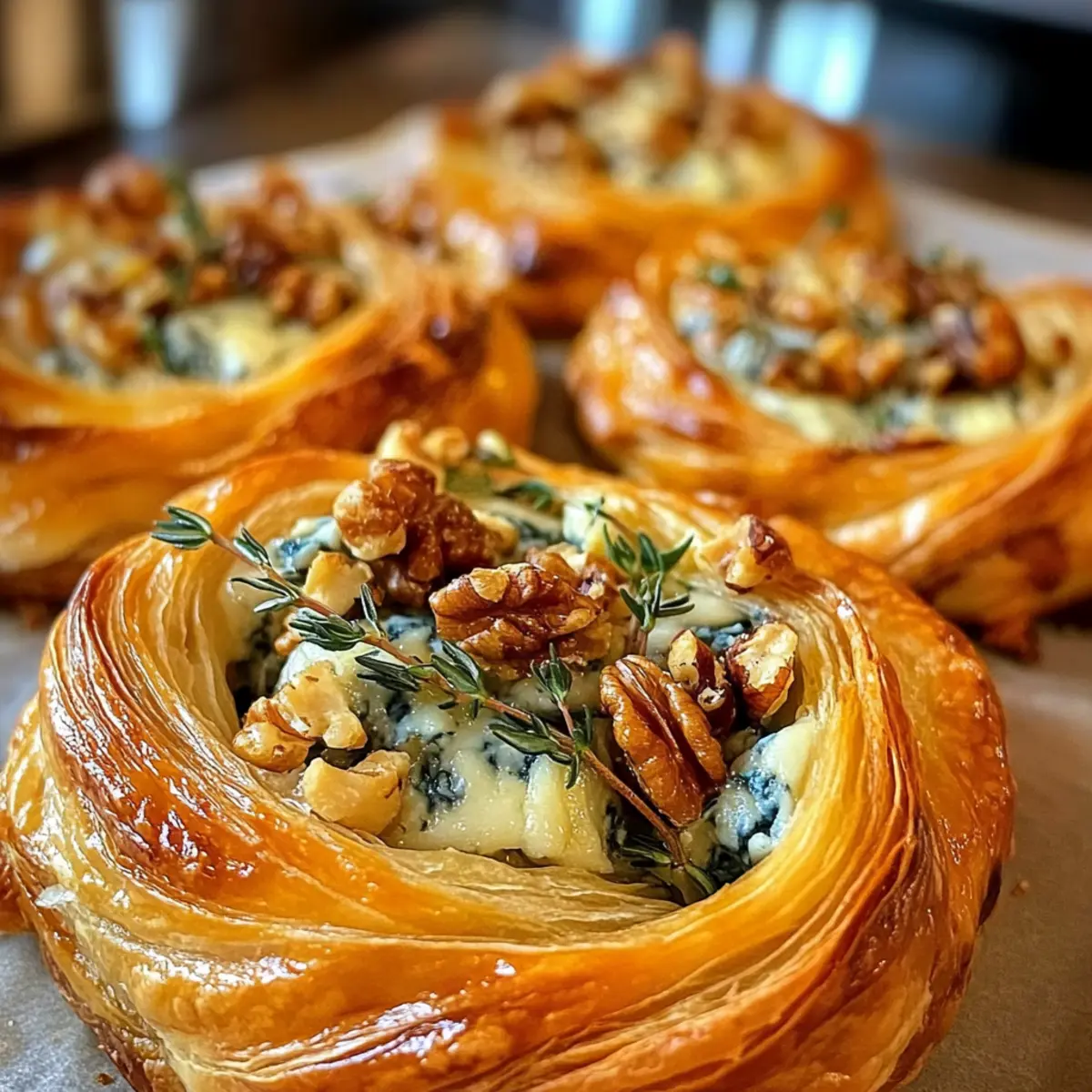 Blauschimmelkäse, Walnüsse und Thymian Genusswirbel