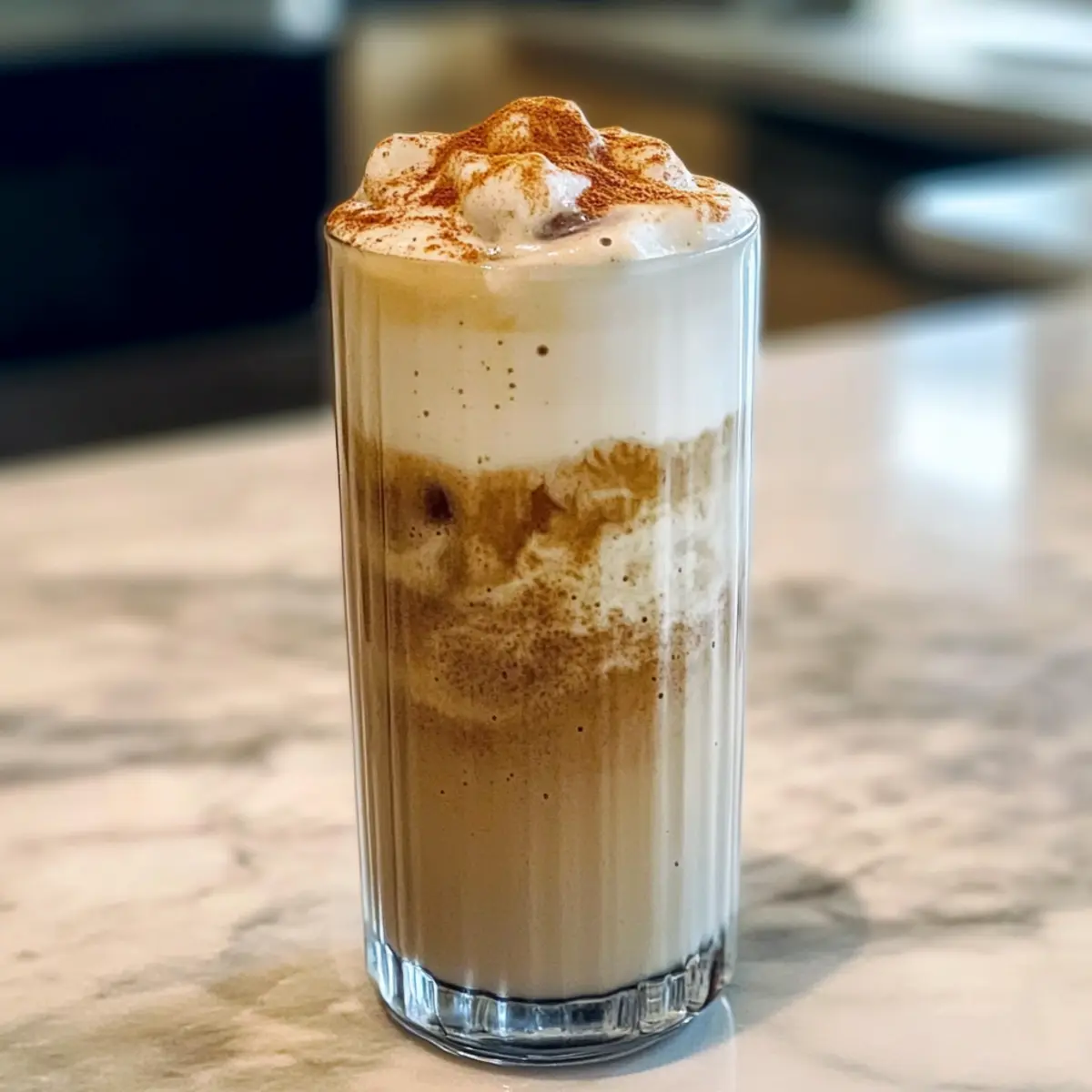 Brauner Zucker Zimt Hojicha Latte für Gemütliche Morgende