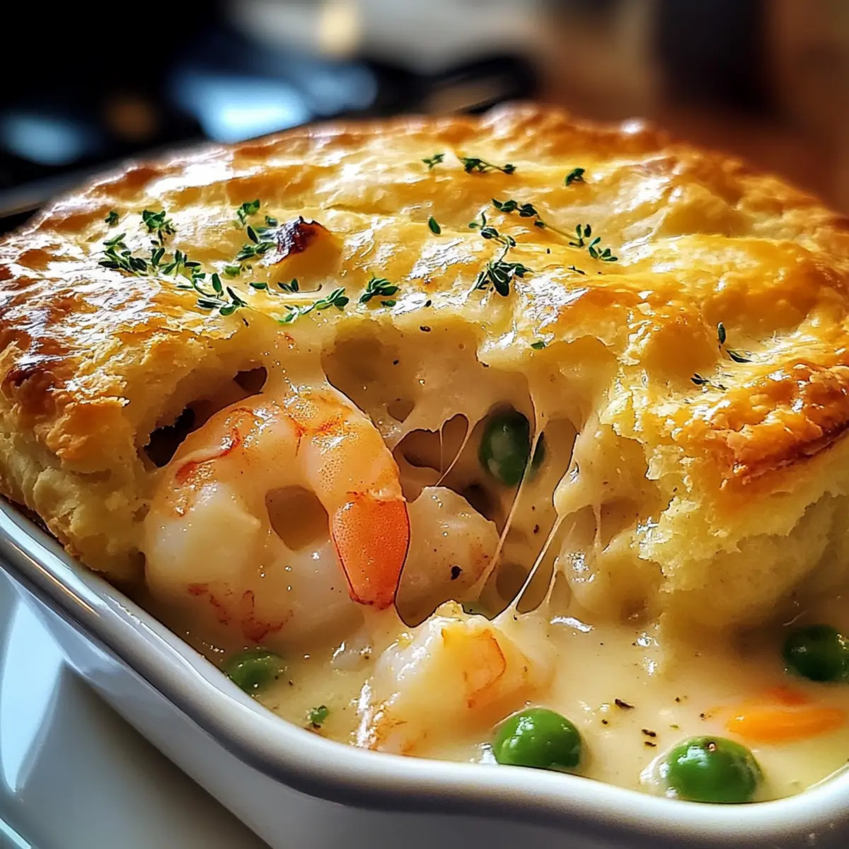 Cheddar-Bay-Kekse Meeresfrüchte-Pastete für Genuss