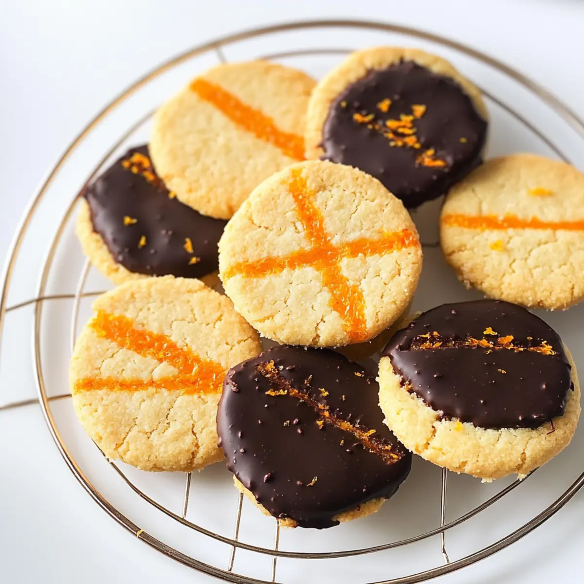 Schokoladenüberzogene Orangenshortbread-Kekse zum Verlieben