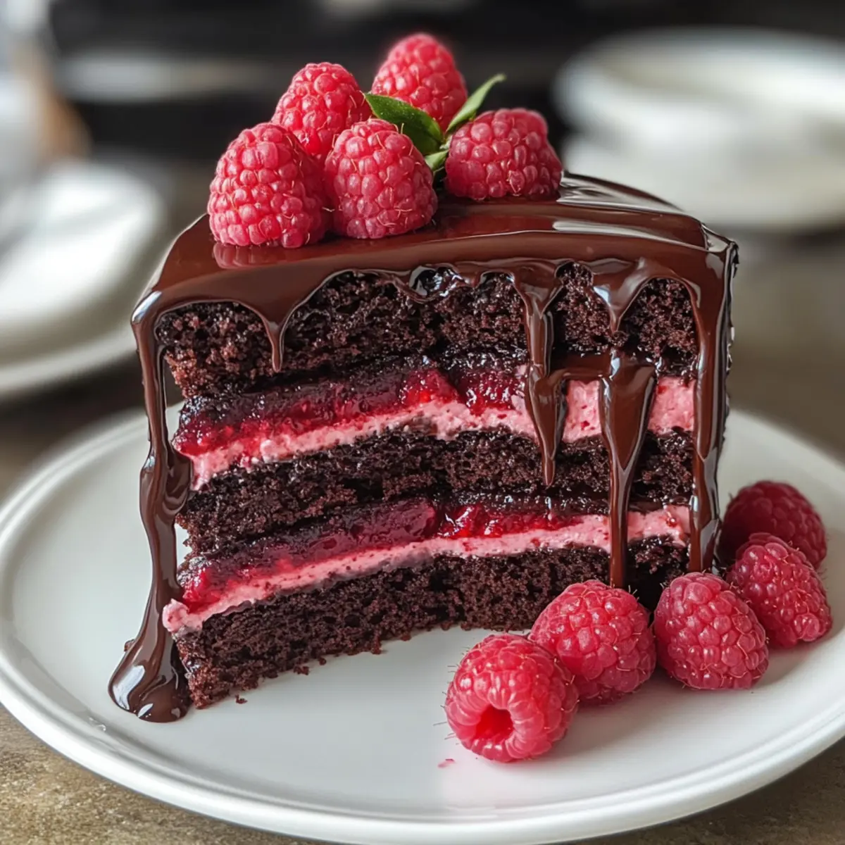 Schokoladen-Himbeer-Drip-Cake für besondere Anlässe