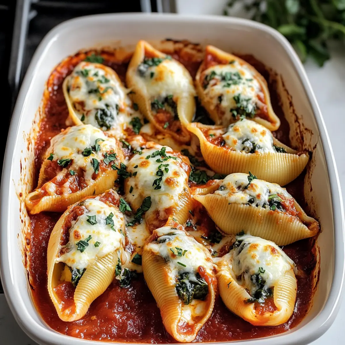 Weihnachtsgefüllte Muscheln für eine festliche Stimmung
