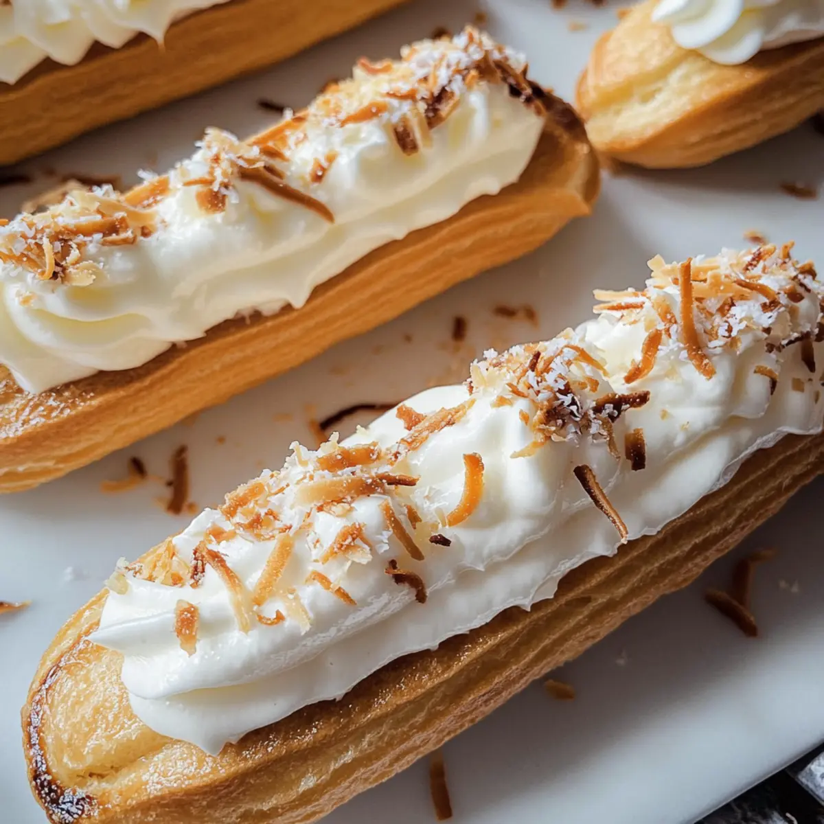 Kokosnusspudding-Éclairs für den süßen Genuss