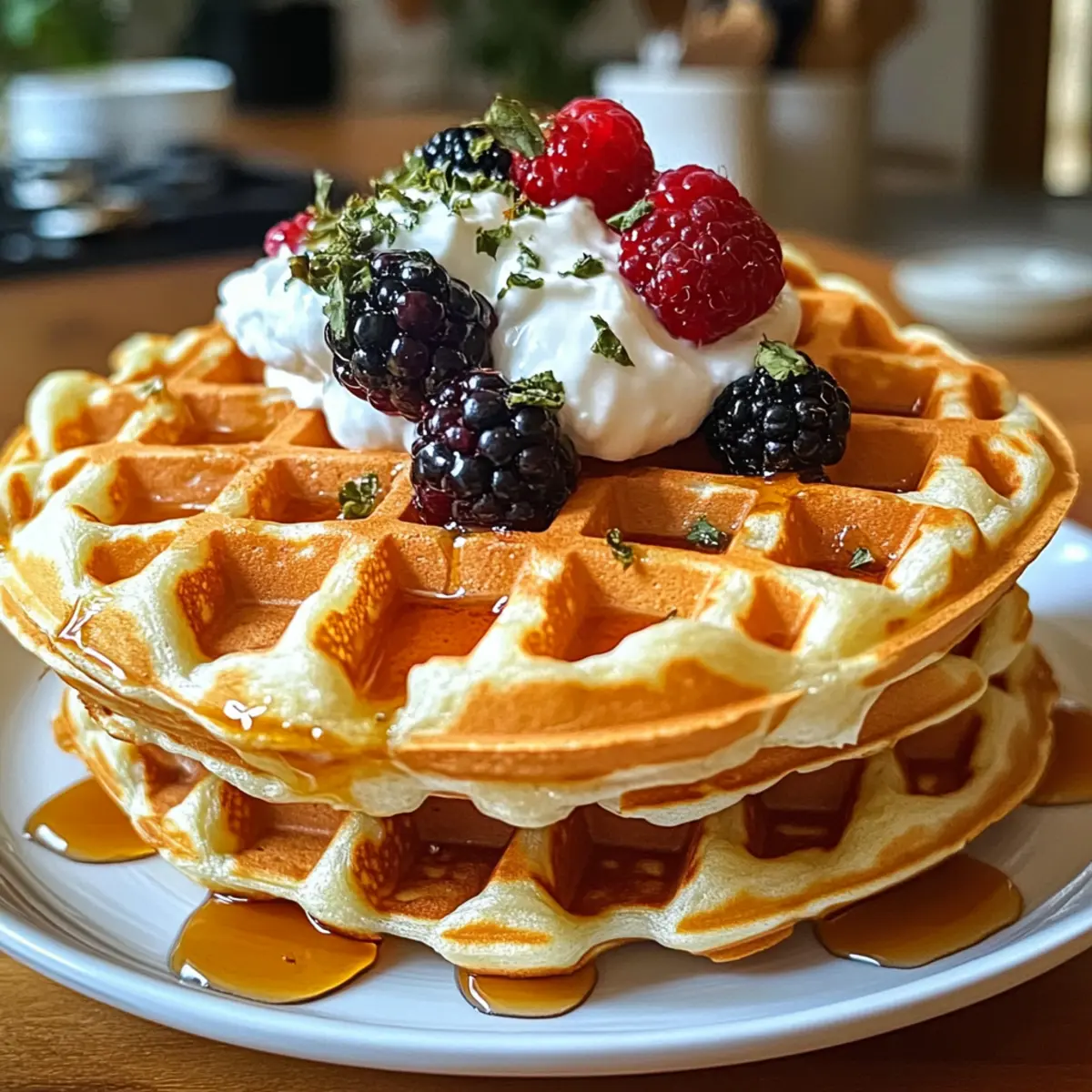 Hüttenkäse Waffeln: Gesund und schnell gemacht
