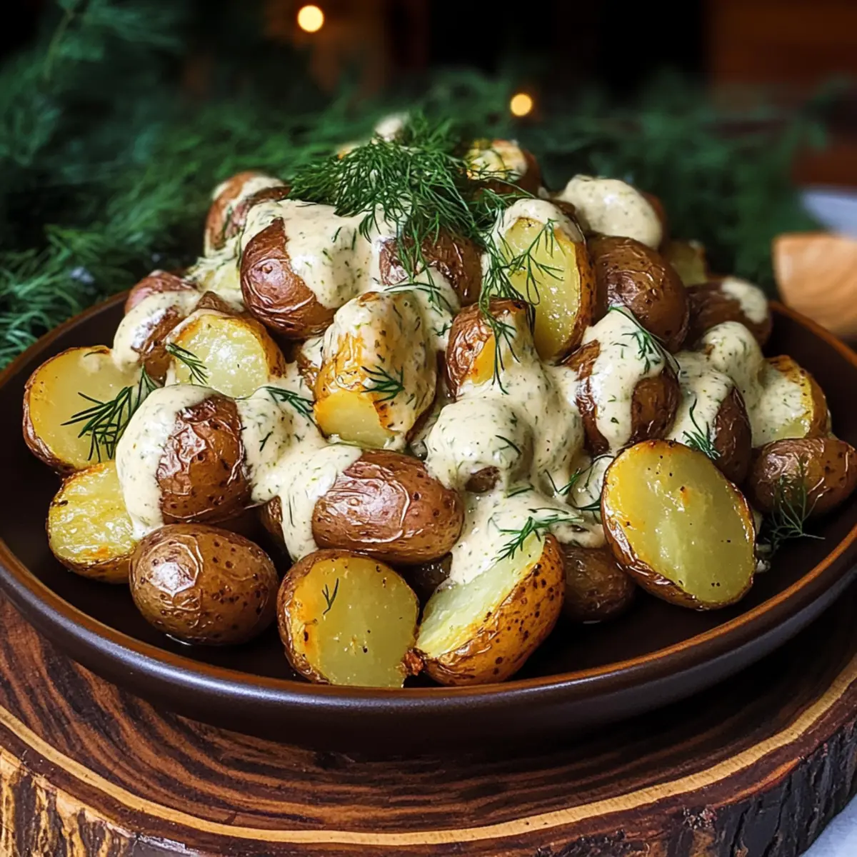Cremige Senf geröstete Kartoffeln für kalte Tage