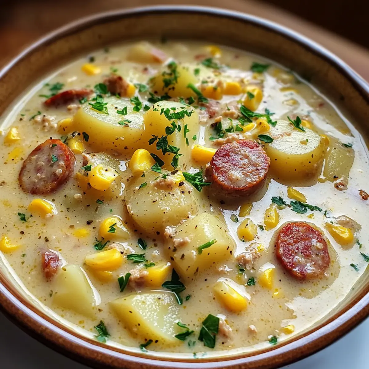 Cremige Kartoffel- und Wurst-Cremesuppe für dein Herz