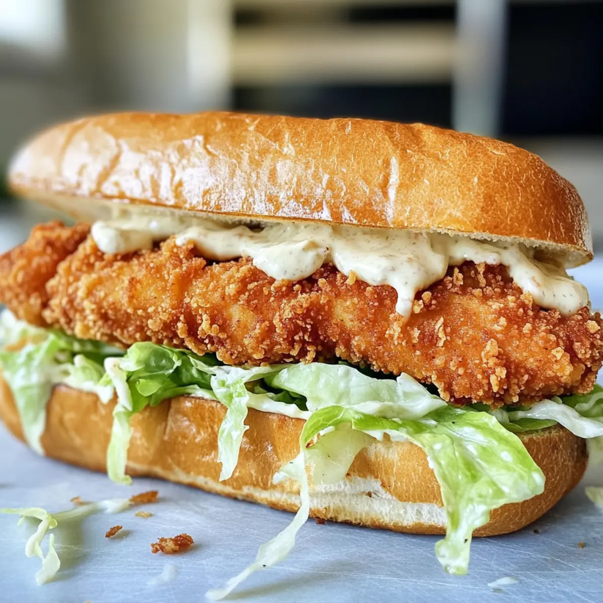 Knuspriges Hähnchen Caesar Sandwich für jeden Tag