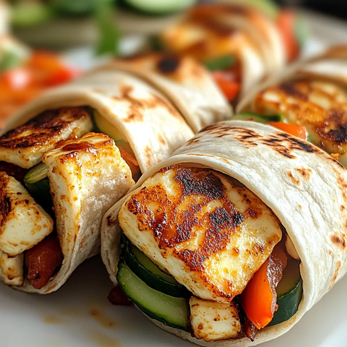 Crispy Süß-Chili-Halloumi-Wraps für den Genuss