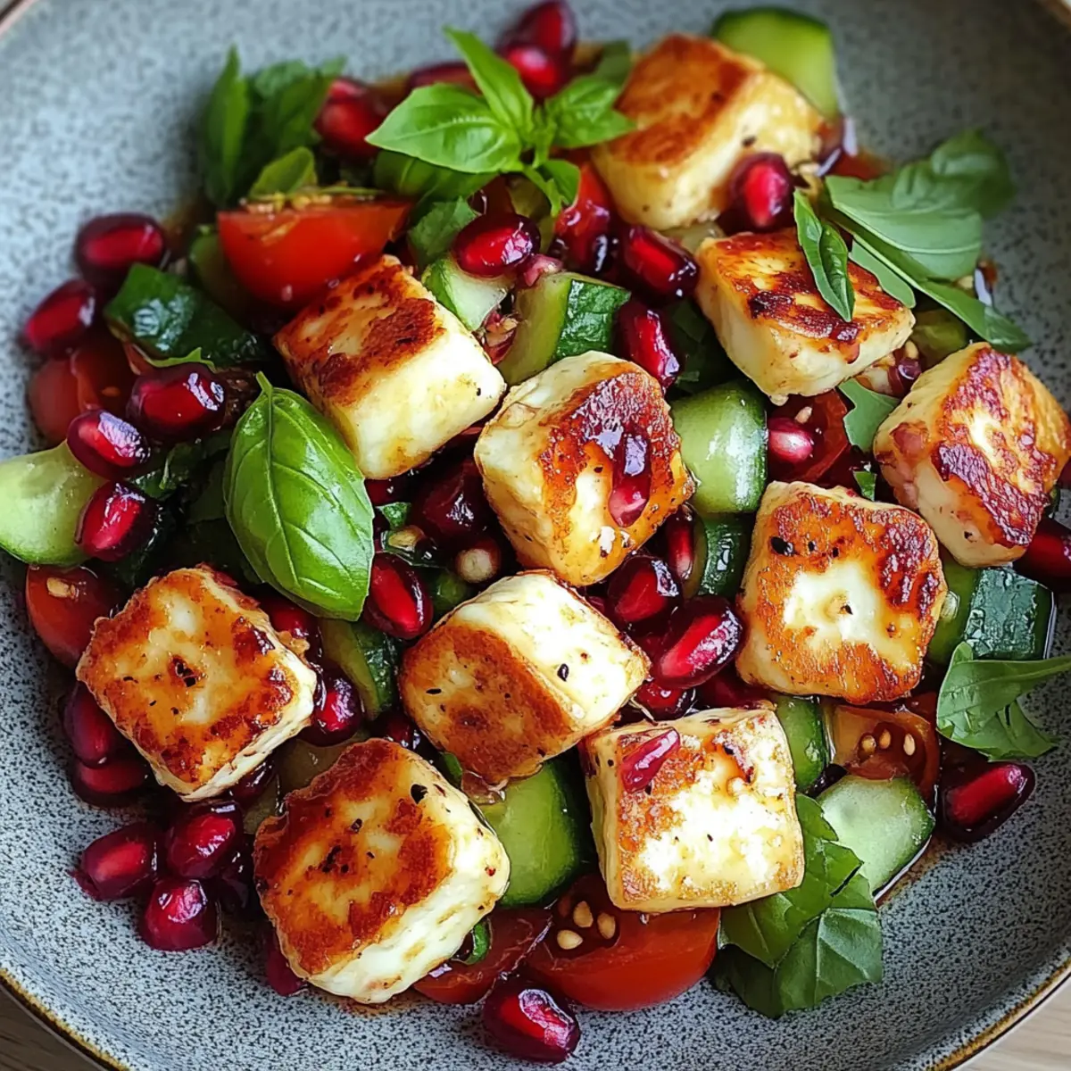 Halloumi Granatapfel Salat Genuss für den Sommer