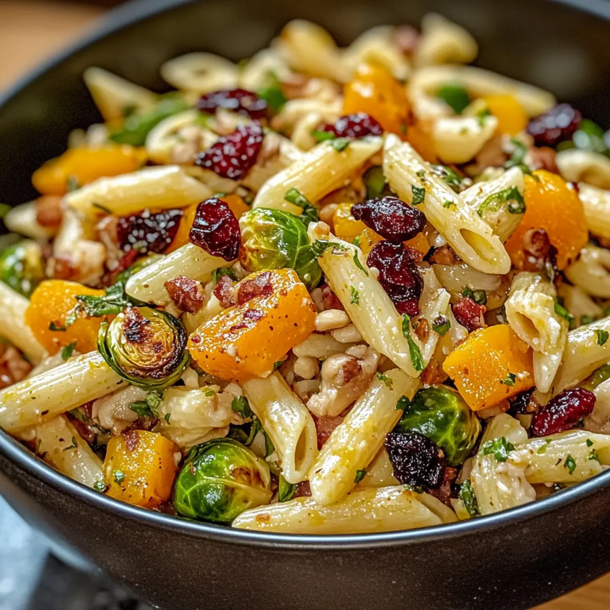 Ernte Pasta Salat voller herbstlicher Aromen