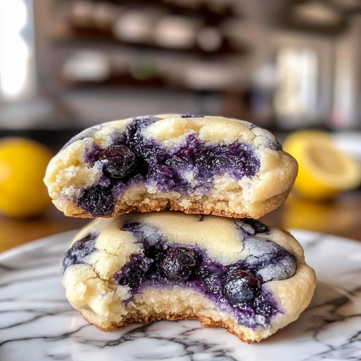 Zitrone Heidelbeer Käsekuchen Kekse für den Sommer