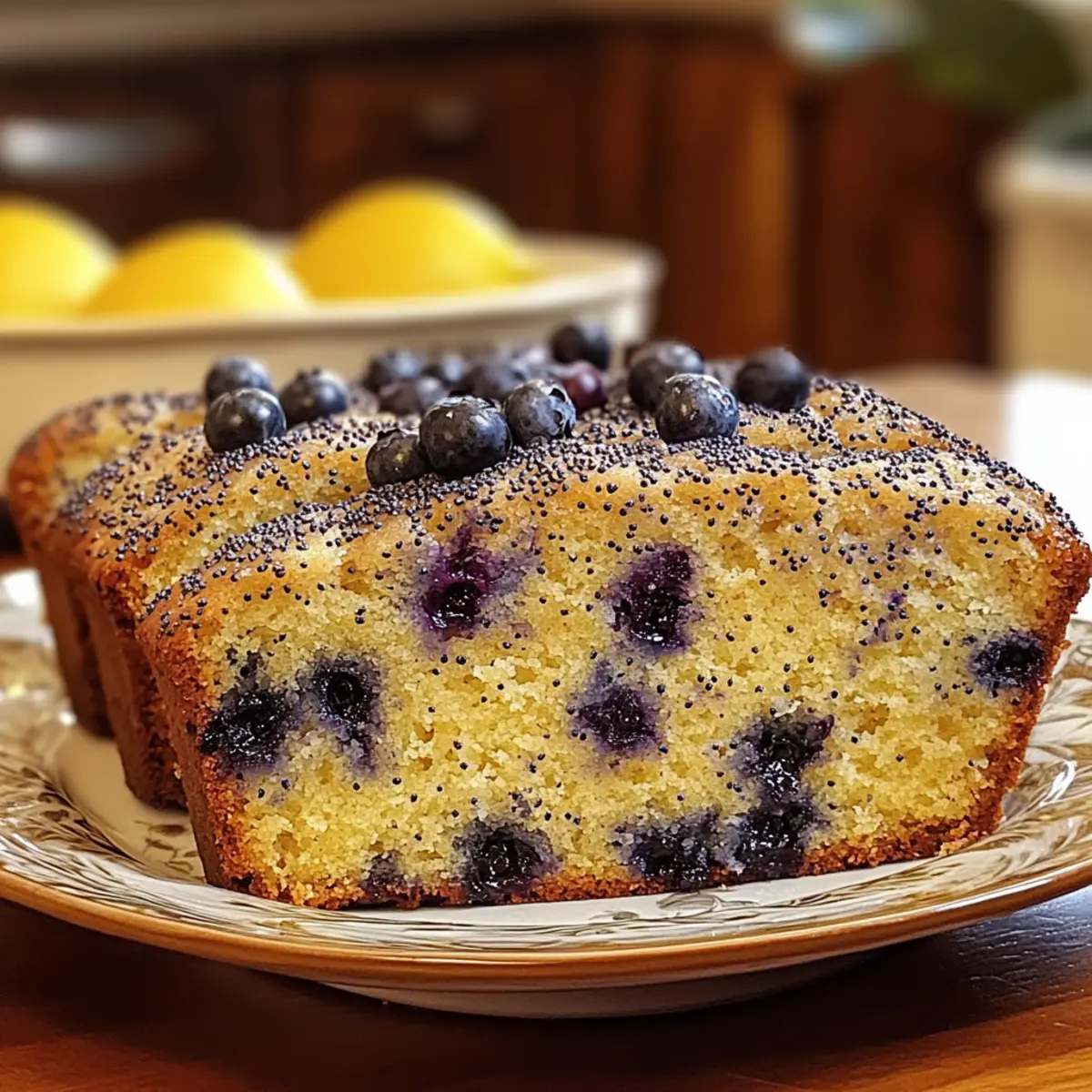 Zitronen-Blaubeer-Mohnsamen-Süßbrot für jeden Tag