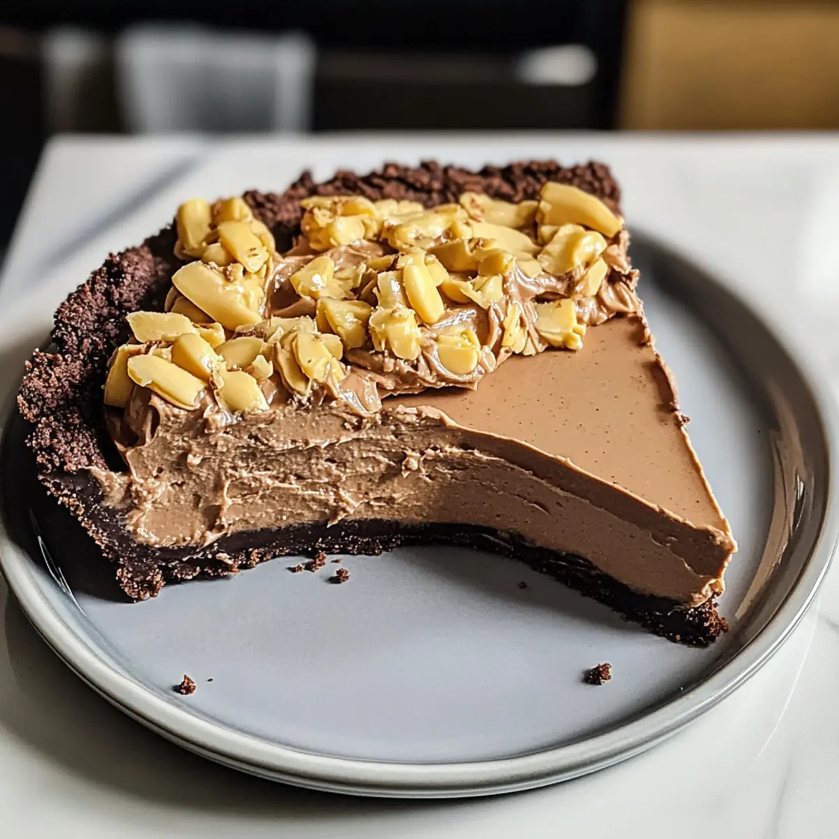 Keine-Bake Erdnussbutterkuchen mit Schokoladencreme