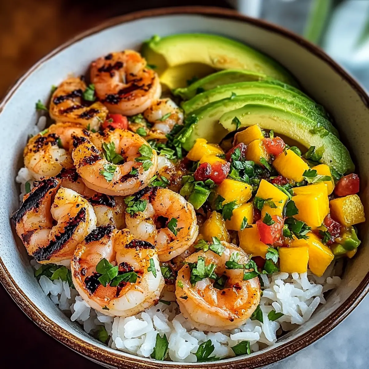 Garnelen- und Avocado-Schalen mit Mangosalsa genießen