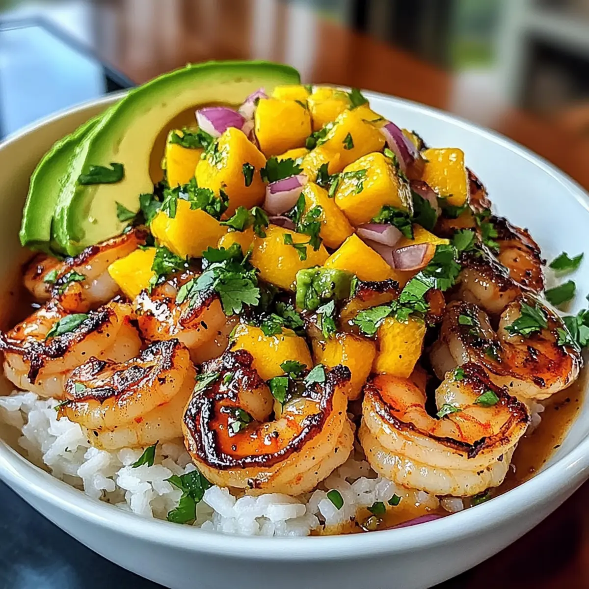 Garnelen- und Avocado-Schalen mit Mango-Salsa