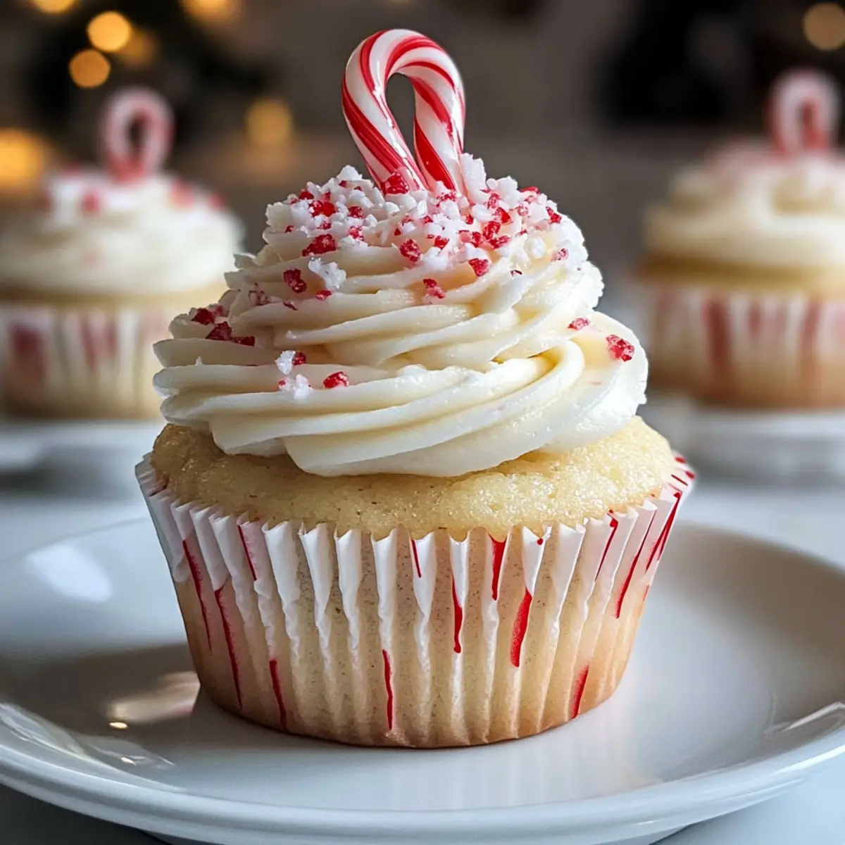 Weiße Schokolade Pfefferminz Muffins für Weihnachten