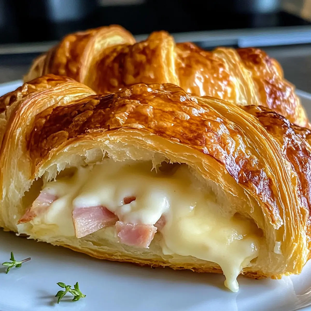 Luftfritteusen Schinken Käse Croissants perfekt für Snacks
