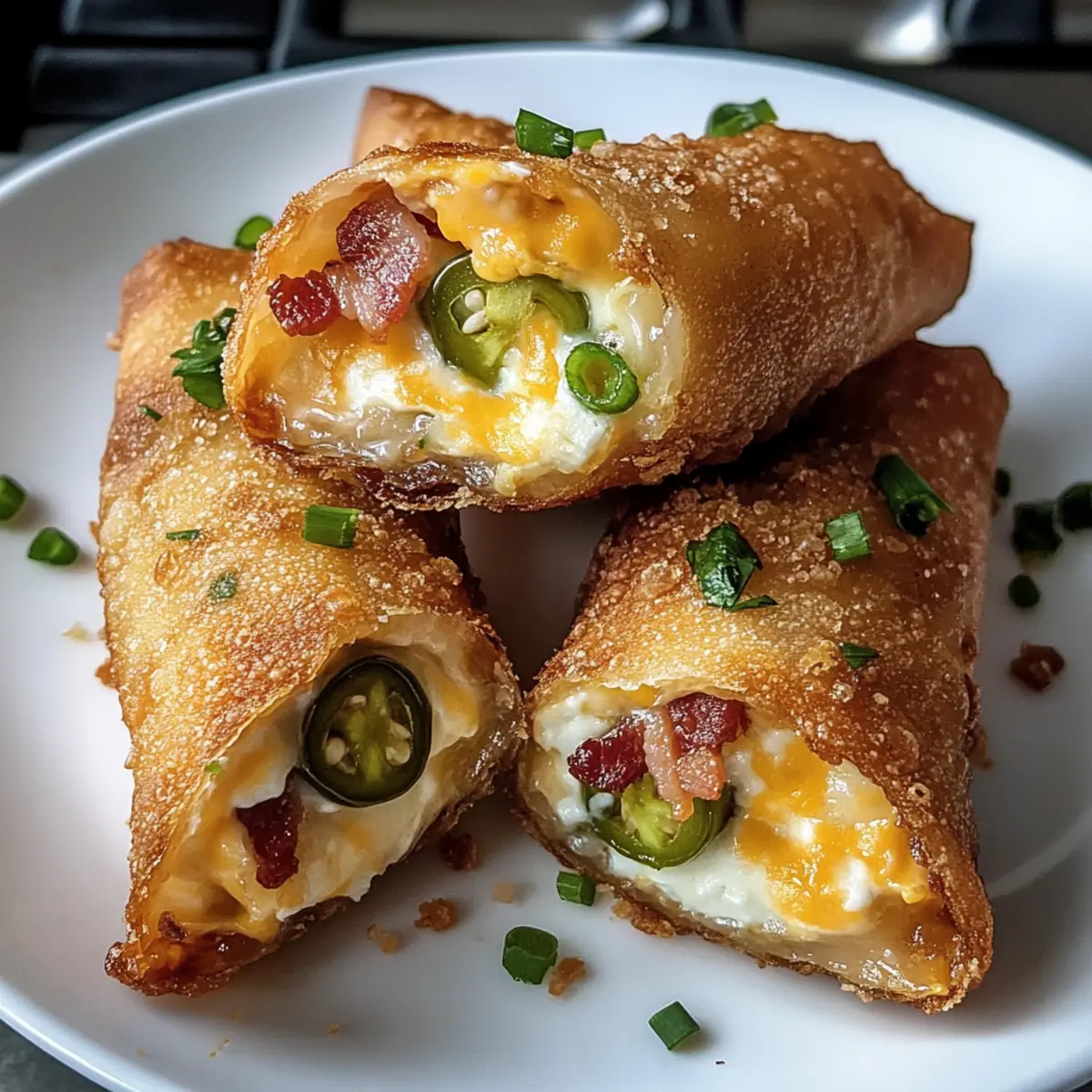 Bacon Jalapeño Popper Frühlingsrollen genießen