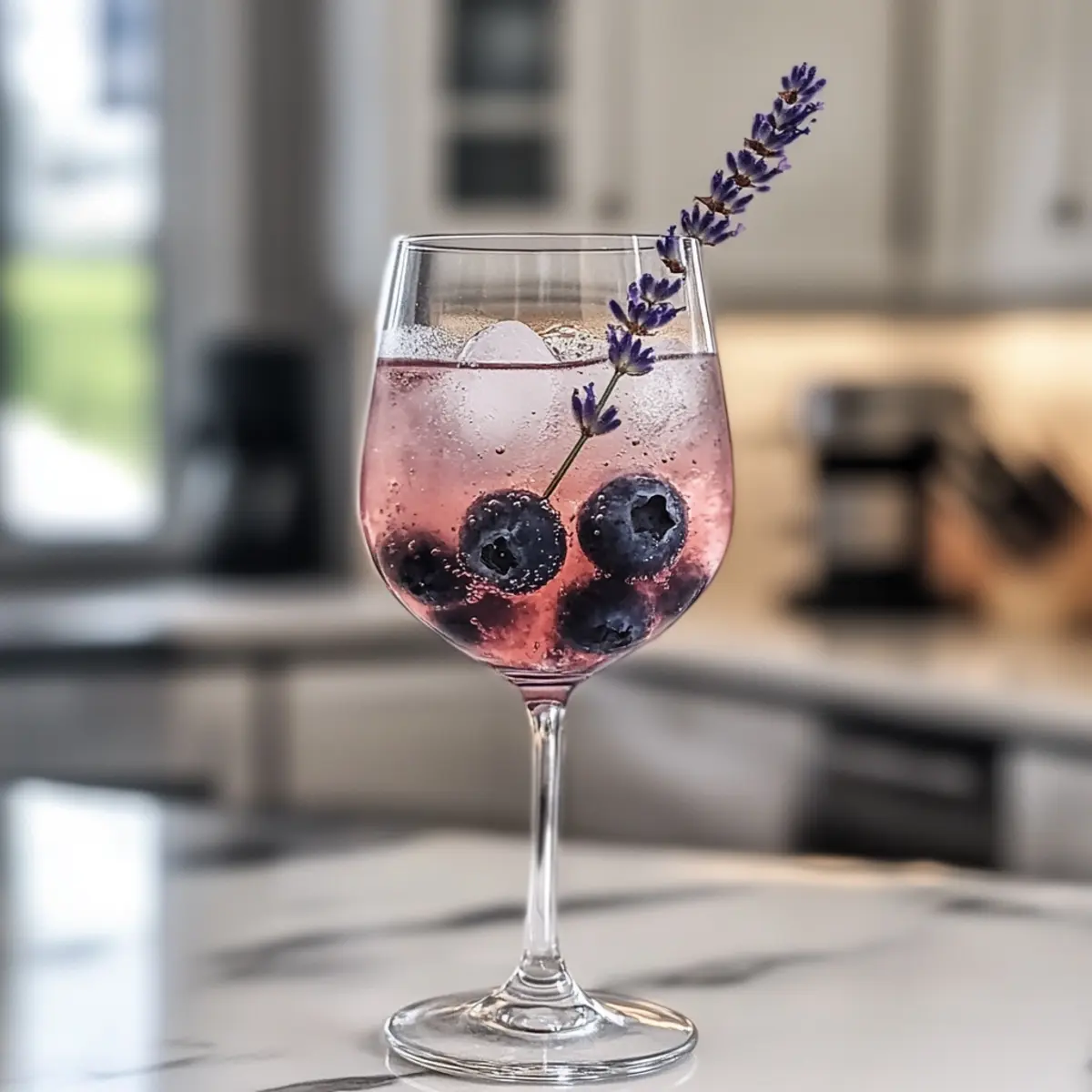Blaubeere Lavendel Spritz Mocktail für den Sommer