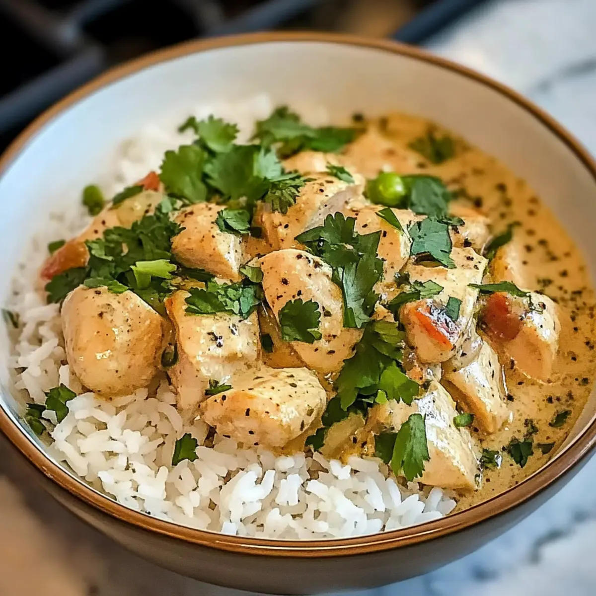 Kokosnuss-Hühnchen und Reis: Ein tropisches Festmahl