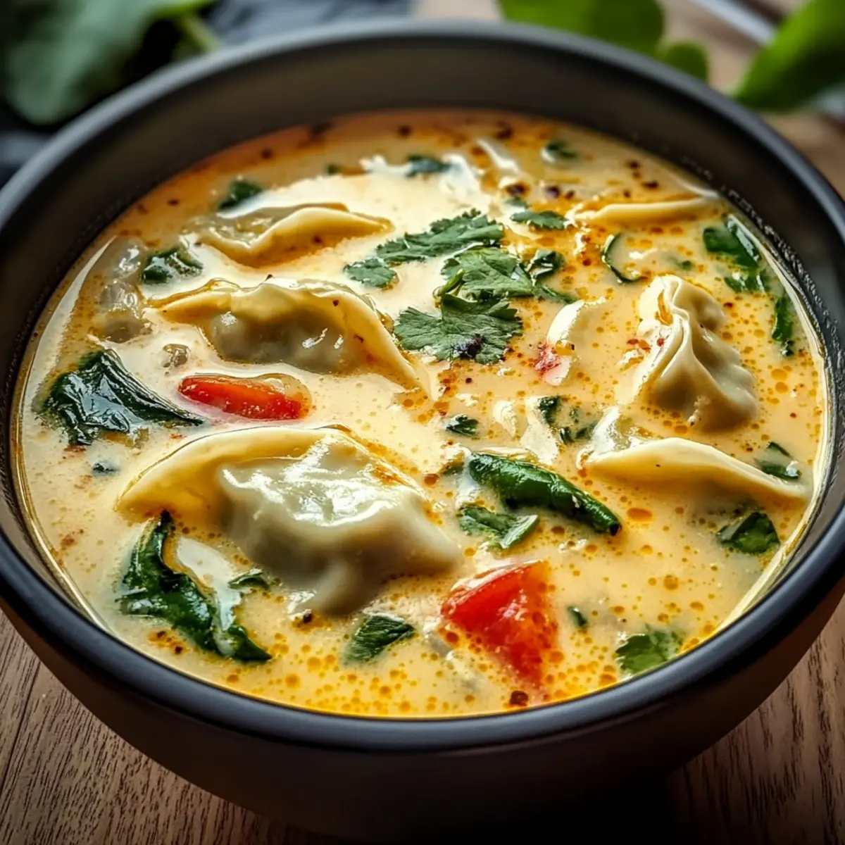 Cremige thailändische Teigtaschen mit Kokosnuss genießen