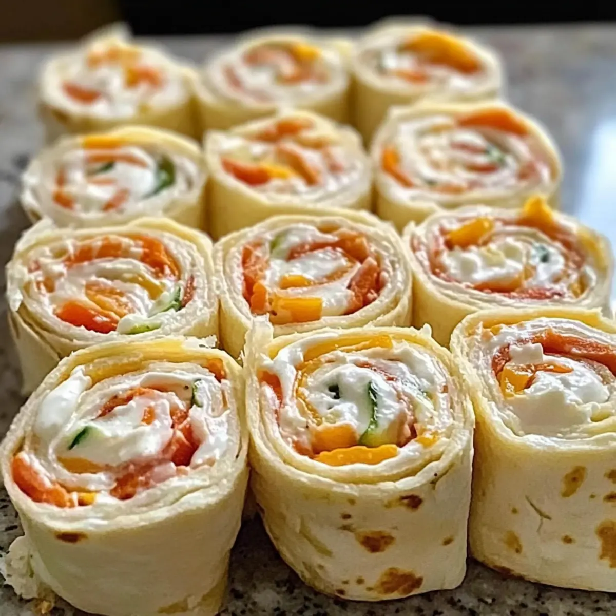 Frischkäse Roll Ups: Blitzschnelles Snackvergnügen