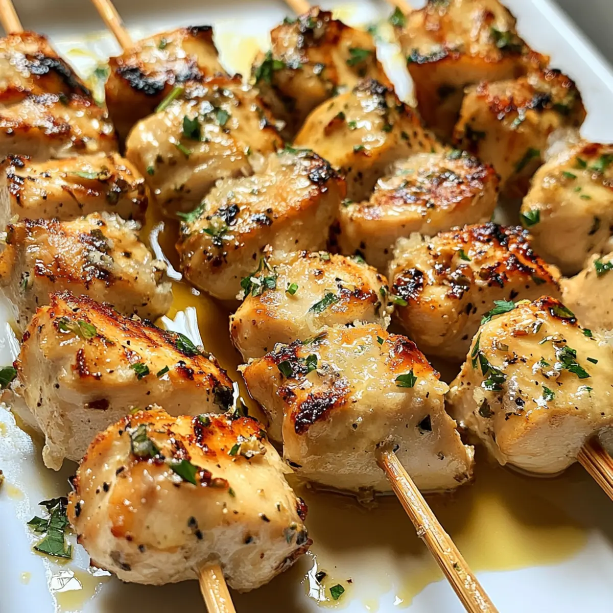 Knoblauch Parmesan Hühnchen Spieße für jeden Grillabend