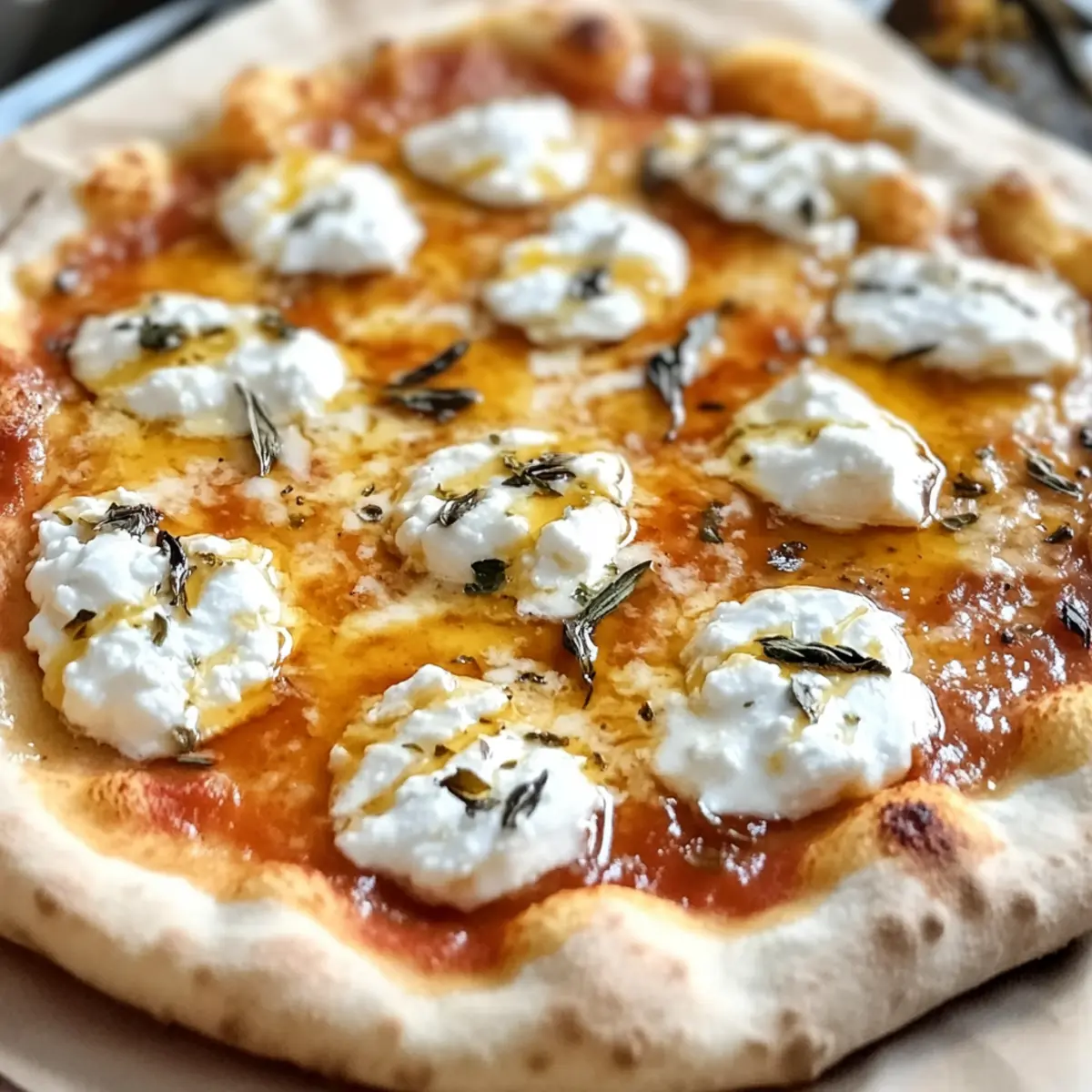 Scharfe Honig-Ricotta-Pizza für echte Genussliebhaber